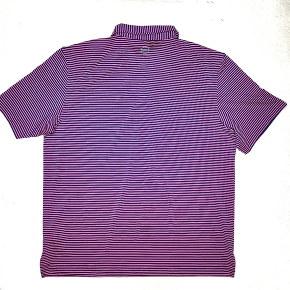 Vineyard Vinrs On The Go Striped Mens Large Polo Shirt - Pink Blue - Picture 3 of 3